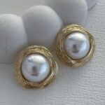 Özel Seri İnci Detay Vintage Tasarım Gold Küpe