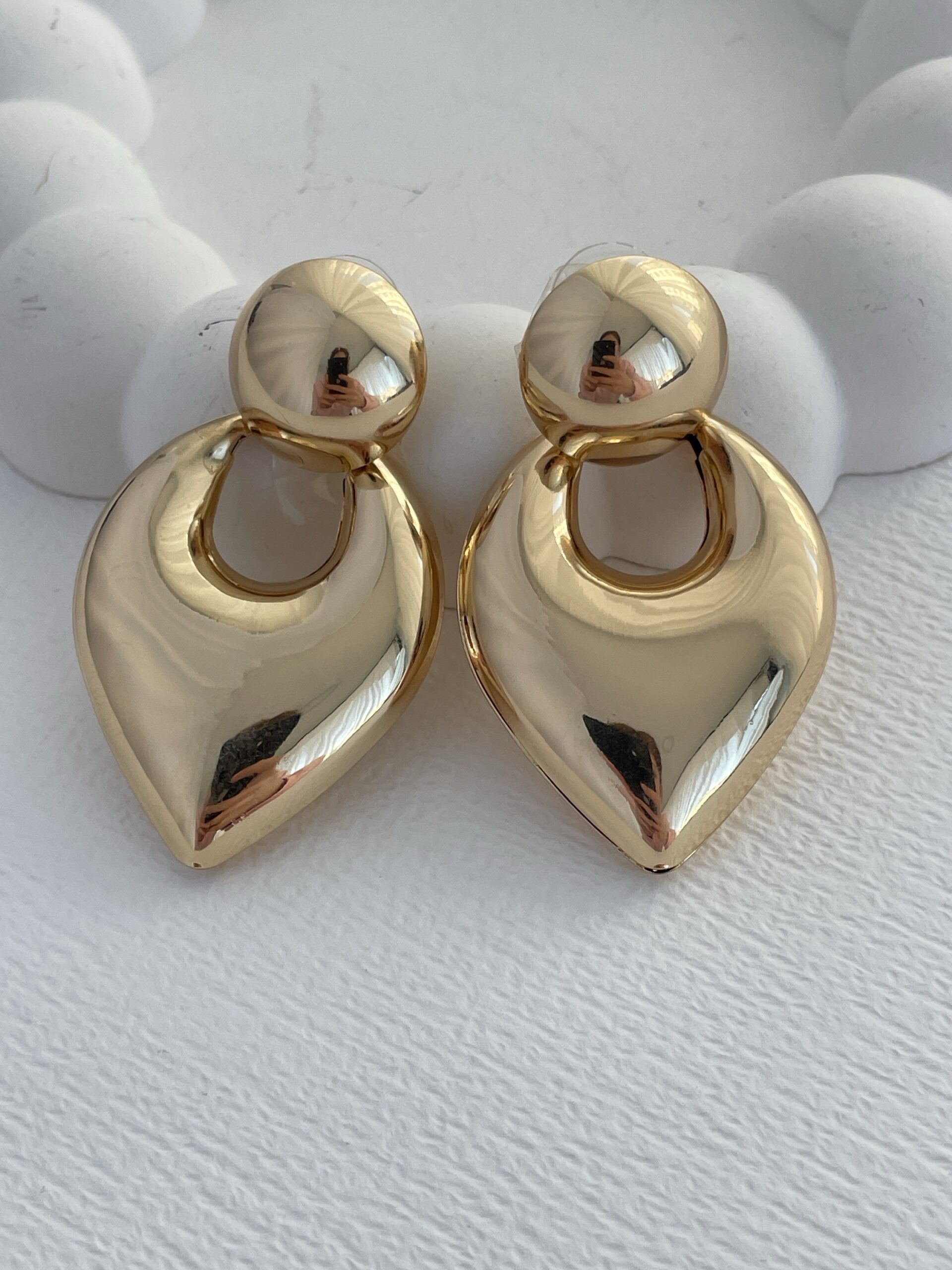 img_3929 Özel Seri Bubble Damla Tasarım Gold Küpe