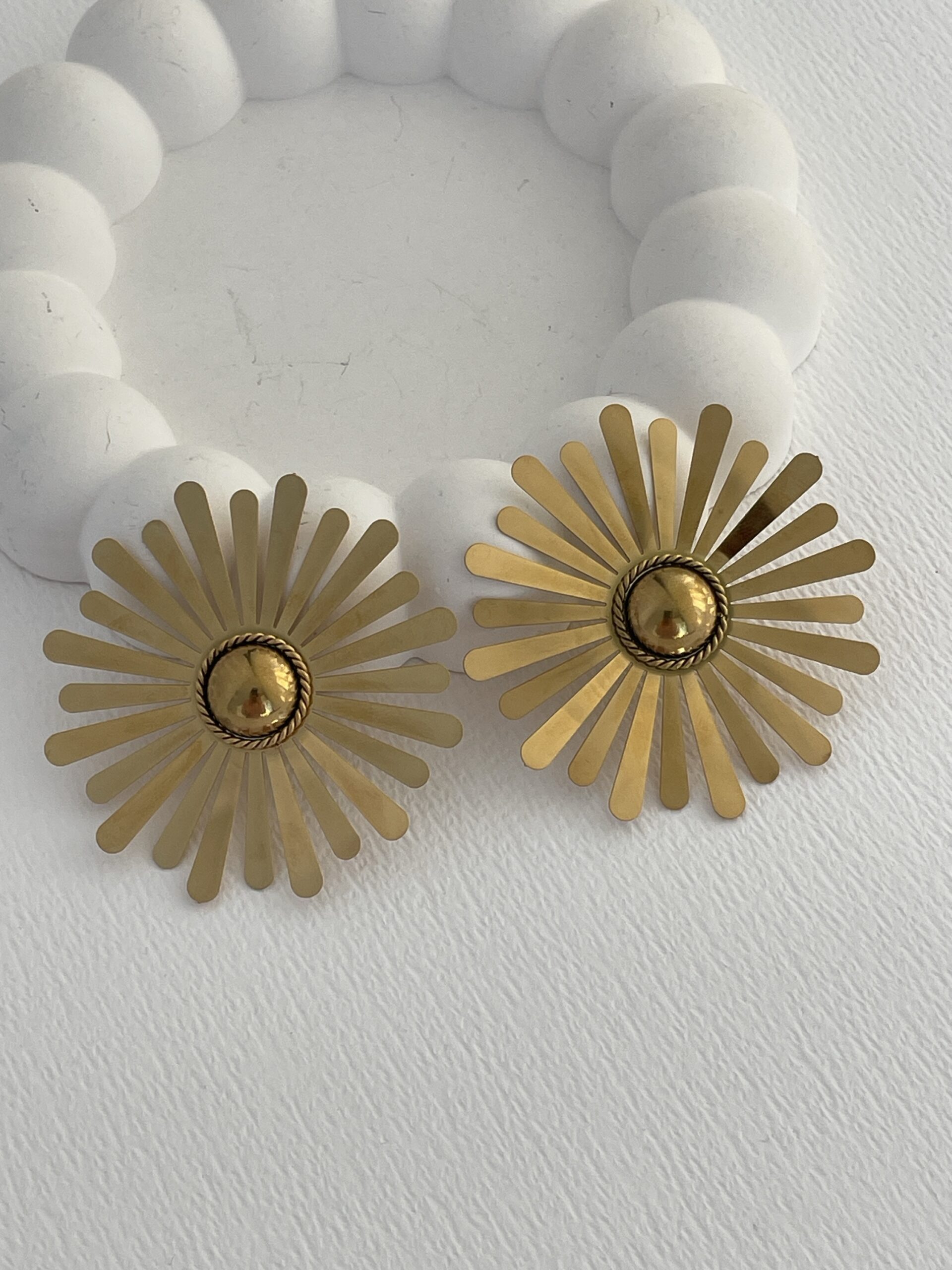 img_3980 Çelik Çiçek Tasarım Gold Büyük Boy Küpe