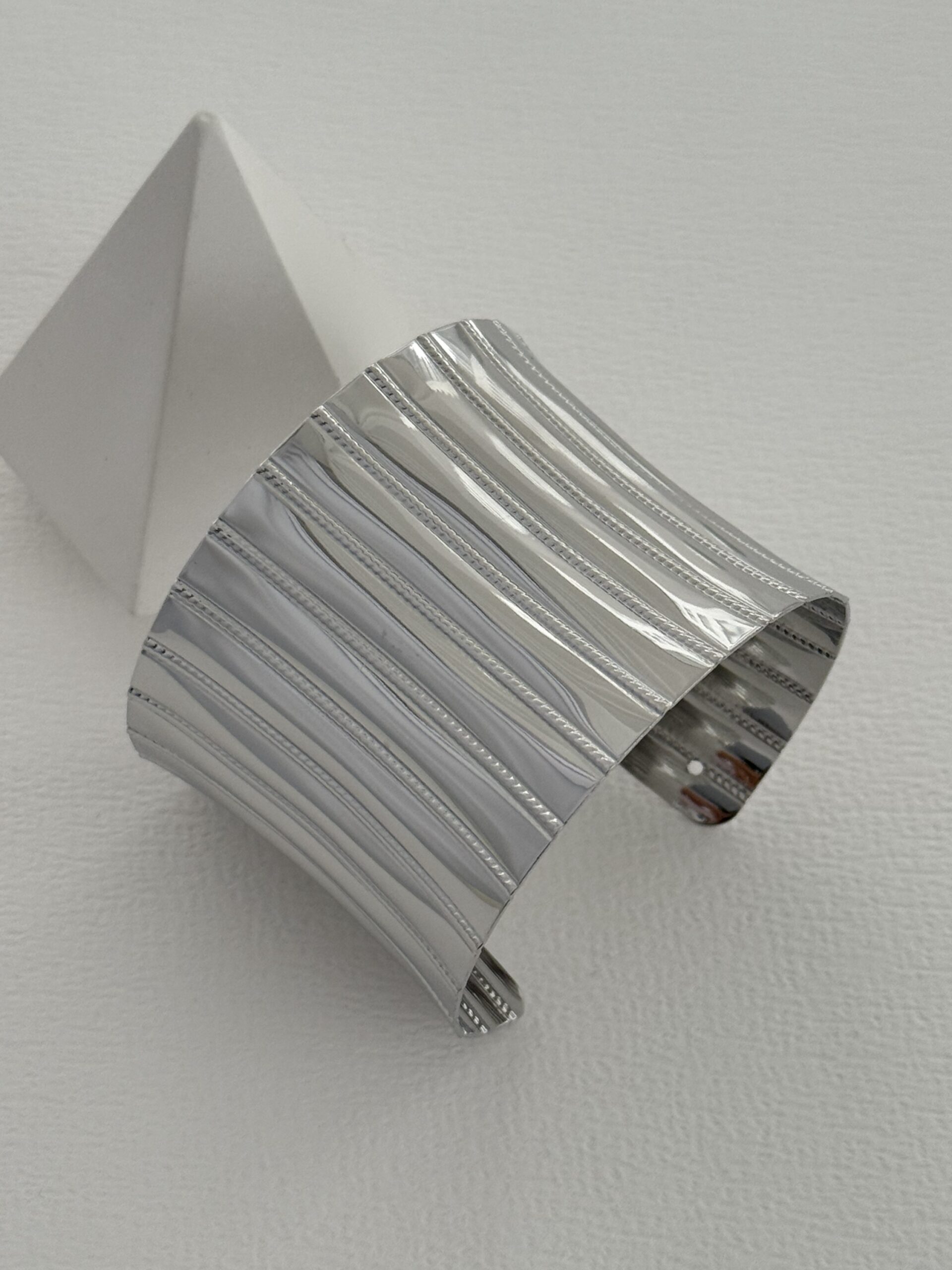 img_7447 Özel Seri Kalın Geometrik Desen Ayarlanabilir Gümüş Bileklik