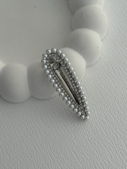 İncili Zirkon Taş  Gümüş Pens Toka