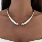 Özel Seri Damla Tasarım Gümüş Choker Kolye