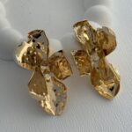 Özel Seri Marka Soyut Yaprak Tasarım Büyük Gold Küpe
