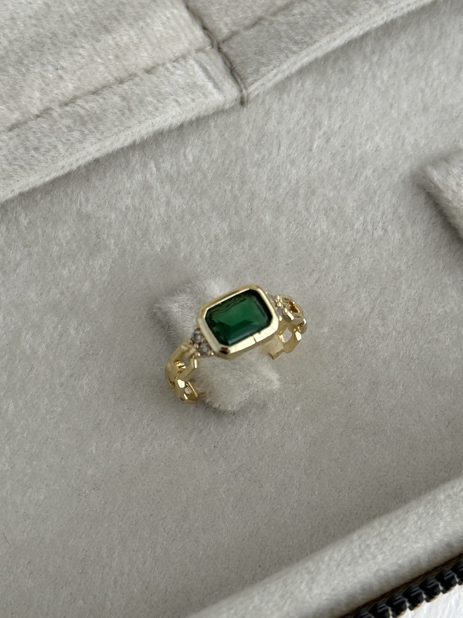 img_2611-2 Özel Seri Yeşil Taş Zincir Tasarım Ayarlanabilir Gold Yüzük