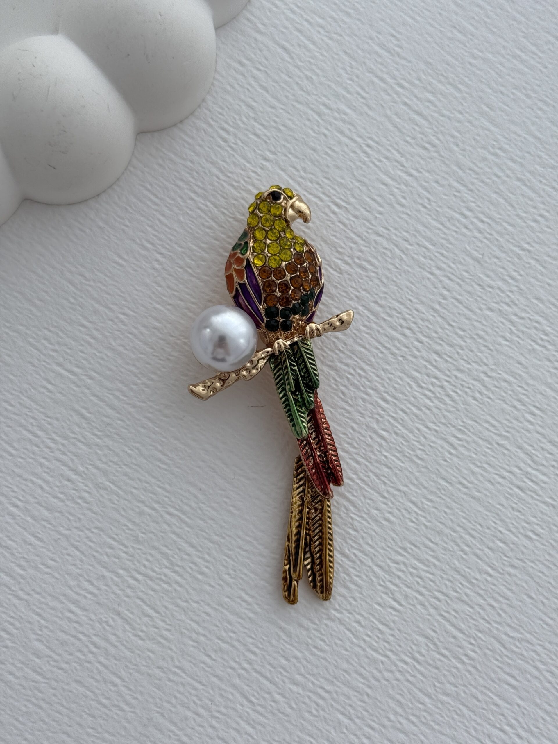 img_3016-3 Özel Seri Zirkon Taşlı Kuş Tasarım Renkli Broş