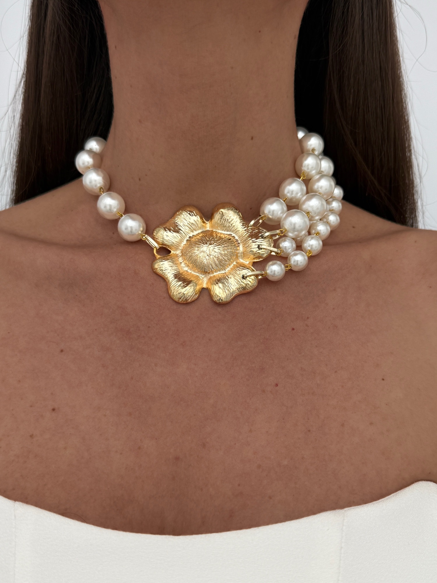 img_3911-4 Özel Seri Çiçek Tasarım Gold İnci Choker Kolye