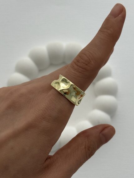 Özel Seri Pinterest Soyut Tasarım Ayarlanabilir Gold Yüzük