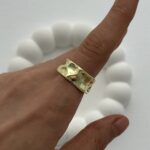 Özel Seri Pinterest Soyut Tasarım Ayarlanabilir Gold Yüzük