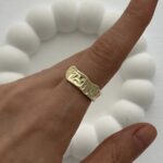 Özel Seri Pinterest Soyut Tasarım İnce Gold Yüzük