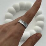 Özel Seri Pinterest Soyut Tasarım İnce Gümüş Yüzük