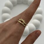 Özel Seri Pinterest Düğüm Tasarım Gold Yüzük