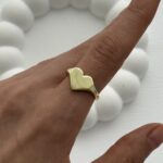 Özel Seri Pinterest Kalp Tasarım Gold Yüzük