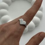 Özel Seri Pinterest Kalp Tasarım Gümüş Yüzük