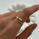 Özel Seri Pinterest Gül Tasarım Ayarlanabilir Gold Yüzük