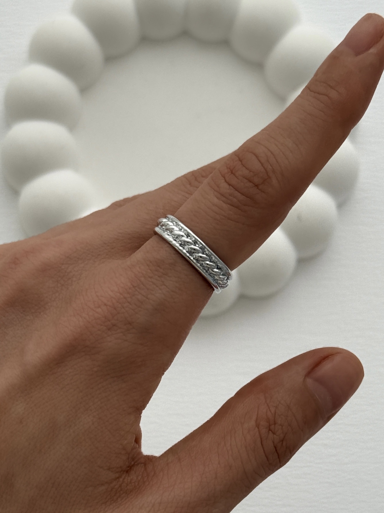 img_5583-2 Özel Seri Pinterest Örgü Tasarım Ayarlanabilir Gümüş Yüzük