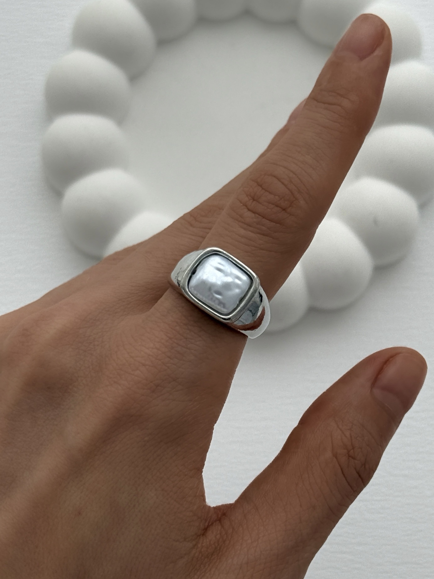 img_5727 Özel Seri Pinterest İnci Detay Gümüş Şövalye Yüzük