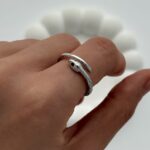 Özel Seri Pinterest Yılan Tasarım Ayarlanabilir Gümüş Yüzük