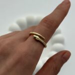 Özel Seri Pinterest Yılan Tasarım Ayarlanabilir Gold Yüzük