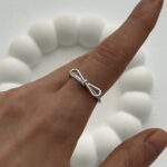 Özel Seri Pinterest Fiyonk Tasarım Ayarlanabilir Gümüş Yüzük