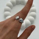Özel Seri Pinterest Ayrık Damla Model Ayarlanabilir Gümüş Yüzük