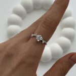Özel Seri Pinterest Gül Tasarım Gümüş Yüzük