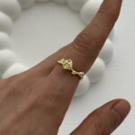 Özel Seri Pinterest Gül Tasarım Gold Yüzük
