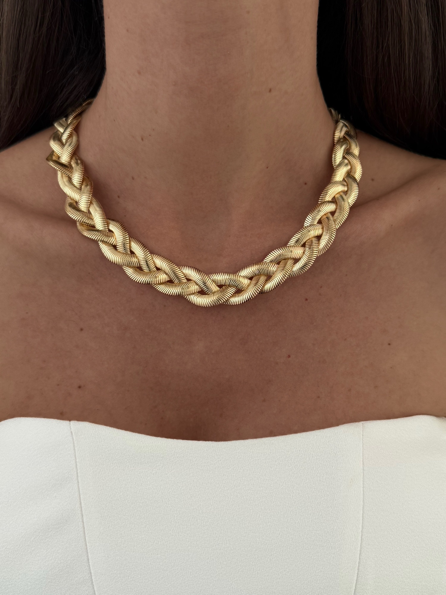 img_0994-2 Özel Seri Üçlü İtalyan Zincir Örgü Tasarım Gold Kolye