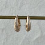 XUPING Zirkon Taşlı Gold Oval Küpe