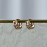 XUPING Zirkon Taşlı Mini Gold Halka Küpe