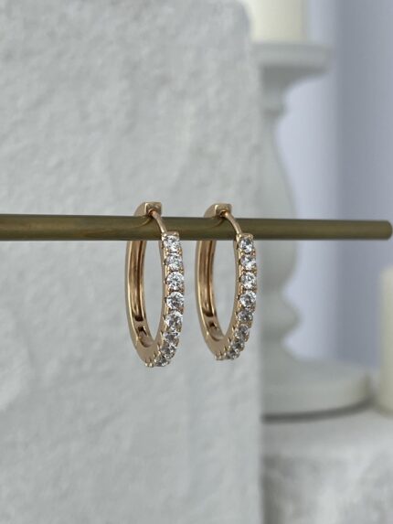 XUPING Zirkon Taşlı Gold Halka Küpe