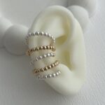 XUPING Top Tasarım İncili Sarmal Gold Earcuff Küpe
