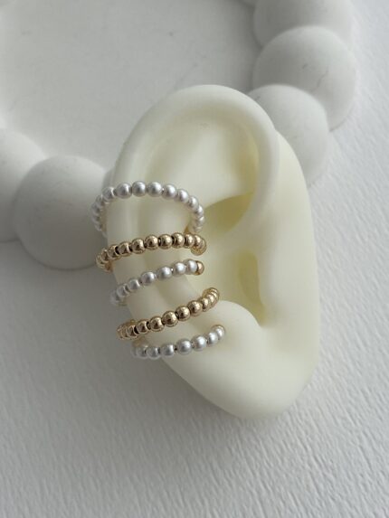 XUPING Top Tasarım İncili Sarmal Gold Earcuff Küpe