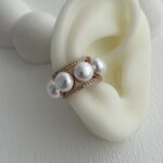 XUPING Büyük İncili Gold Earcuff Küpe
