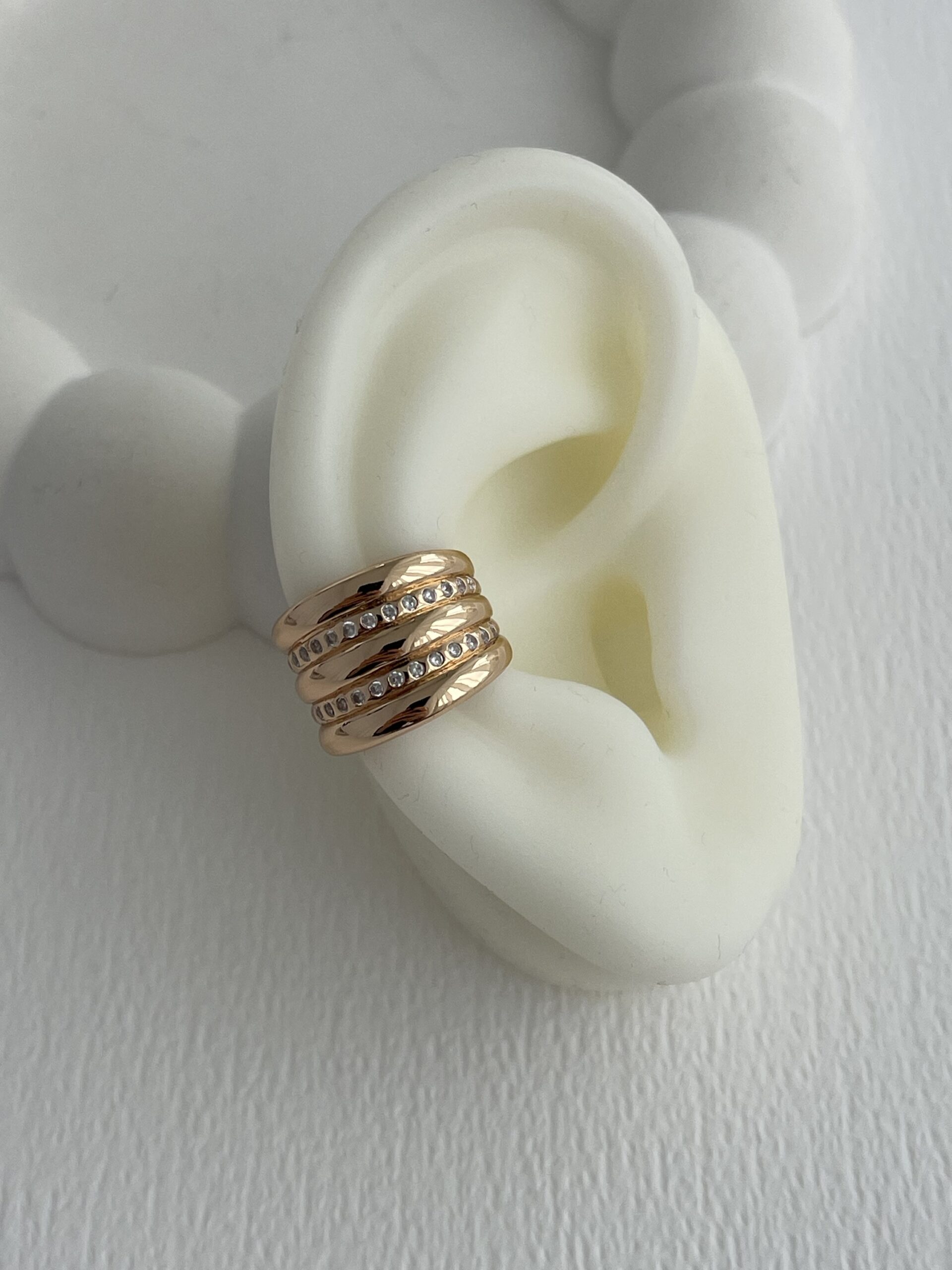 img_2145-4 XUPING İki Sıra Zirkon Taşlı Gold Earcuff Küpe