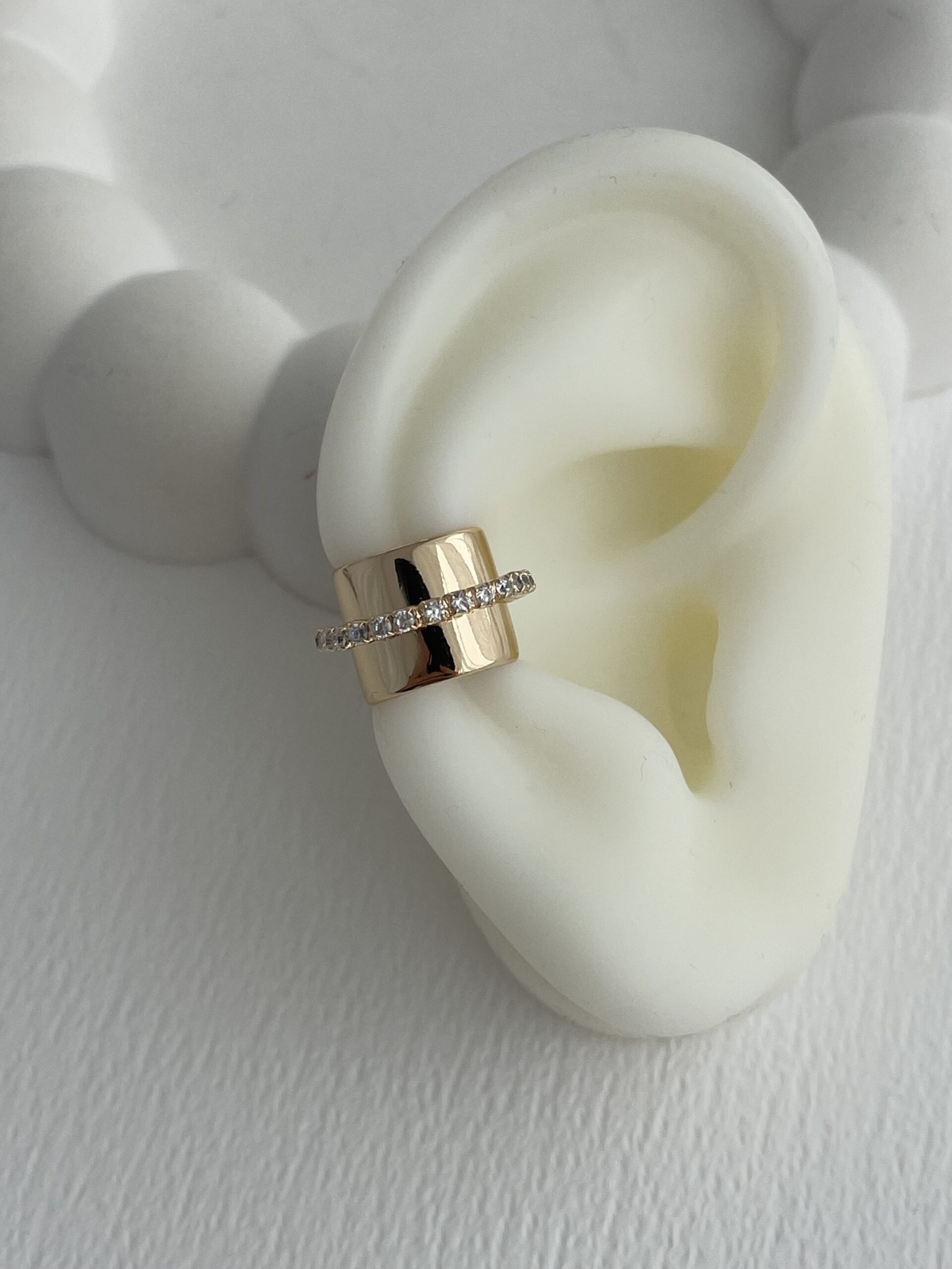 img_2155-3 XUPING Ortası Zirkon Taşlı Gold Earcuff Küpe