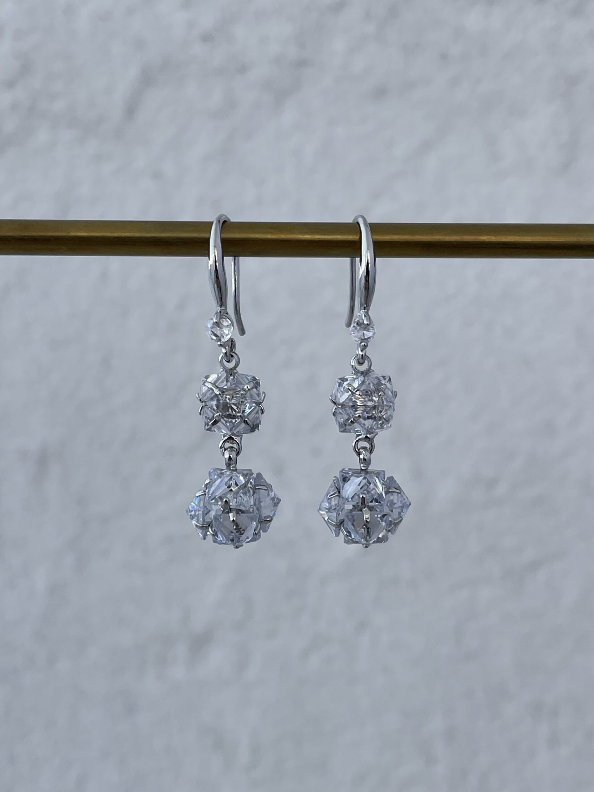 img_2467 Özel Seri Zirkon Taşlı İkili Top Tasarım Gümüş Küpe