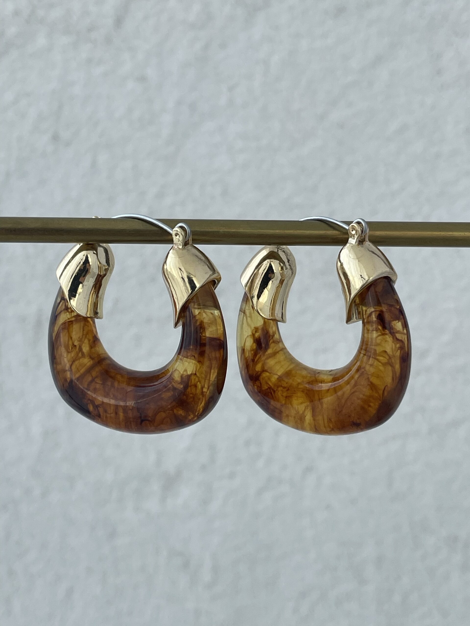 img_2611-3 Özel Seri Kare Tasarım Kahve Kemik Gold Küpe