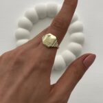 Özel Seri Yıldız Zirkon Taşlı Ayarlanabilir Gold Şövalye Yüzük