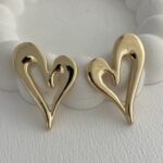Özel Seri Kalp Tasarım Gold Küpe