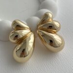 Özel Seri Üç Damla Tasarım Maksi Boy Gold Küpe 5.5cm