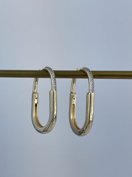 Özel Seri Zirkon Taşlı Marka Model Büyük Boy Gold Küpe