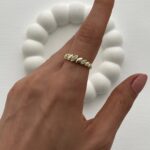 Özel Seri Zirkon Taşlı Arpa Model Ayarlanabilir Gold Yüzük