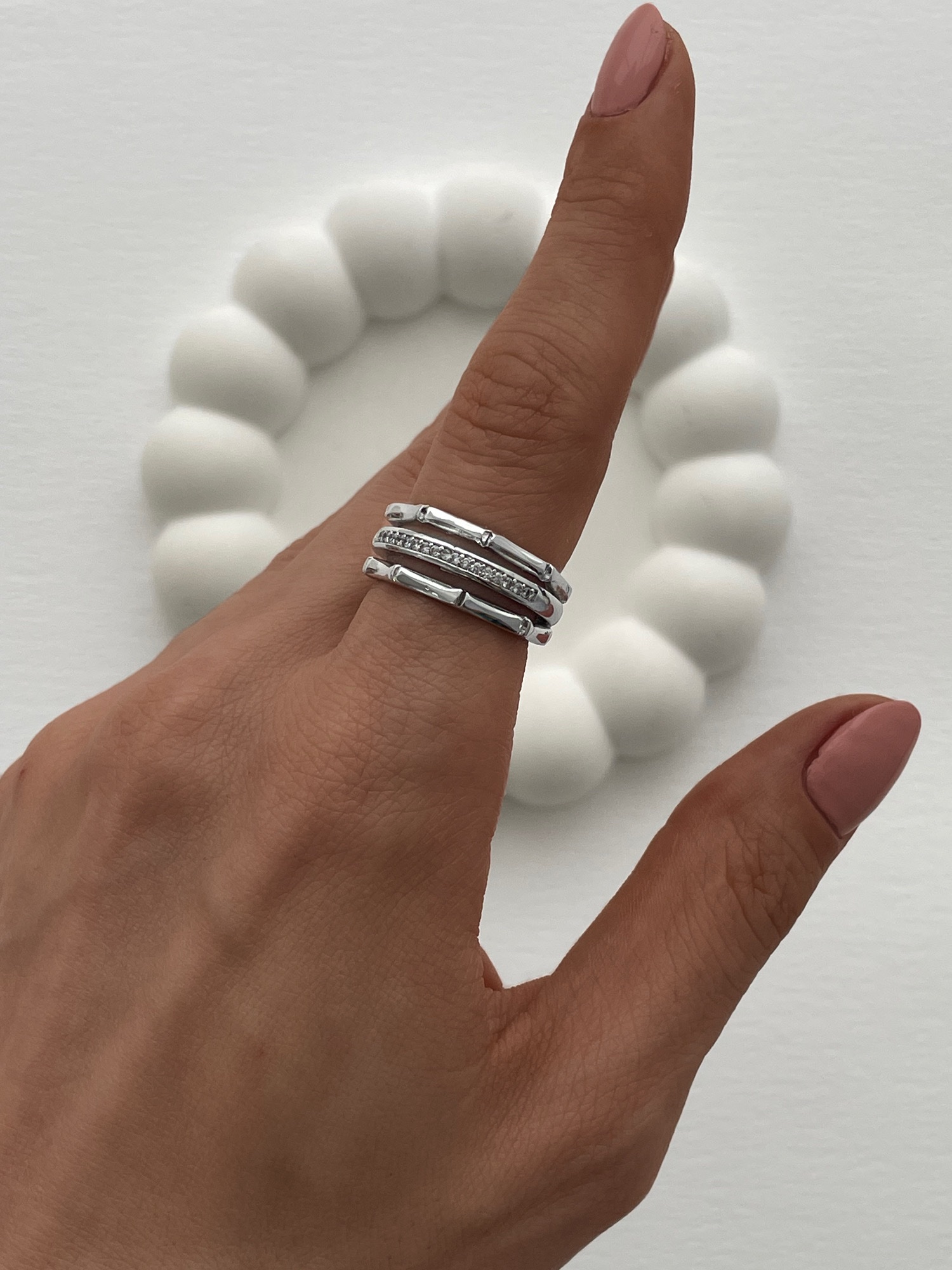 img_3410-3 Özel Seri Zirkon Taşlı Üçlü Kemik Tasarım Ayarlanabilir Gümüş Yüzük