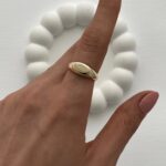 Özel Seri İnce Oval Tasarım Ayarlanabilir Gold Şövalye Yüzük