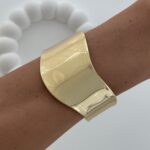 Özel Seri Kıvrım Detay Gold Sıkıştırılabilir Bileklik