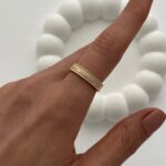 XUPING Çiçek Zirkon Taşlı Gold Ayarlanabilir Yüzük
