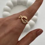 XUPING Zirkon Taşlı Geometrik Desen Gold Ayarlanabilir Yüzük