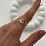 XUPING Geometrik Desen Gold Ayarlanabilir Yüzük