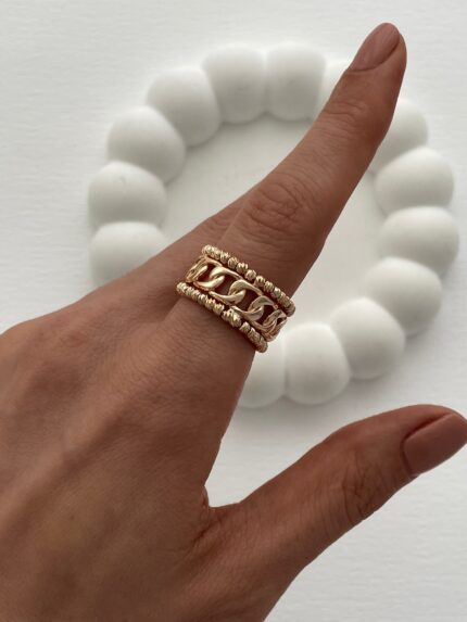 XUPING Dorika Gurmet Tasarım Gold Ayarlanabilir Yüzük