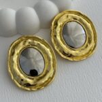 Özel Seri Büyük Boy Gold & Gümüş Marka Küpe